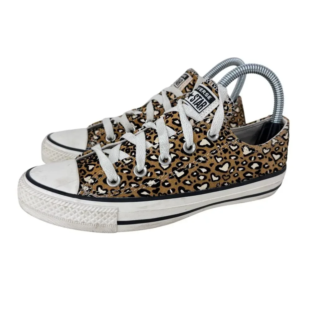 Converse Chuck Taylor All Star Sneakers Unisex M4/W6 Gold White Leopard‎ Print